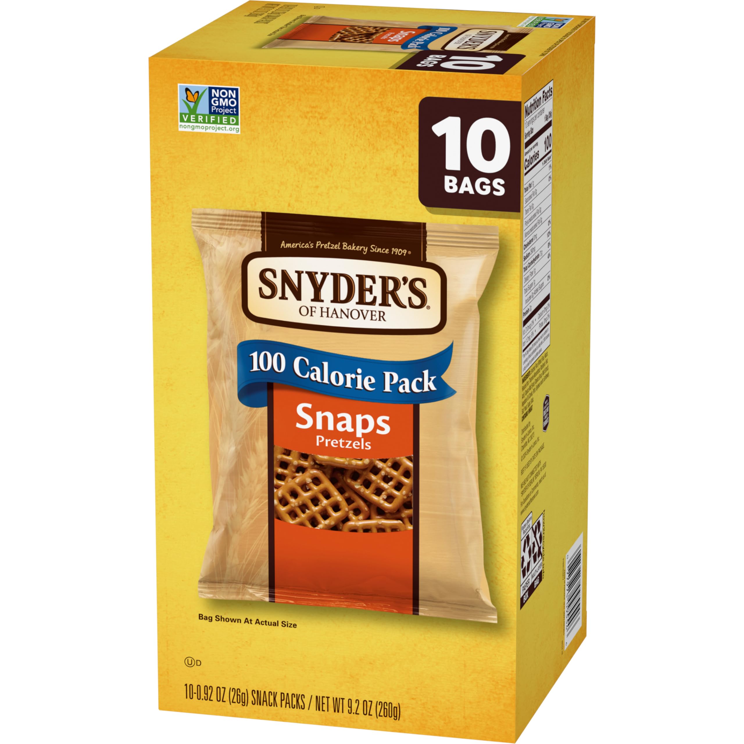 Snyder's of Hanover Snaps produced in peanut-free facility.