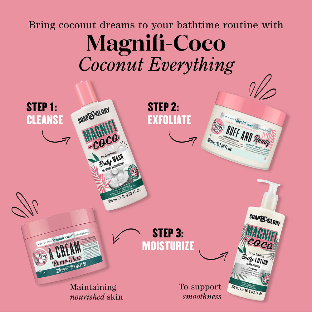 Soap & Glory Magnifi-Coco shea-butter-rich texture close-up conveys deep hydration