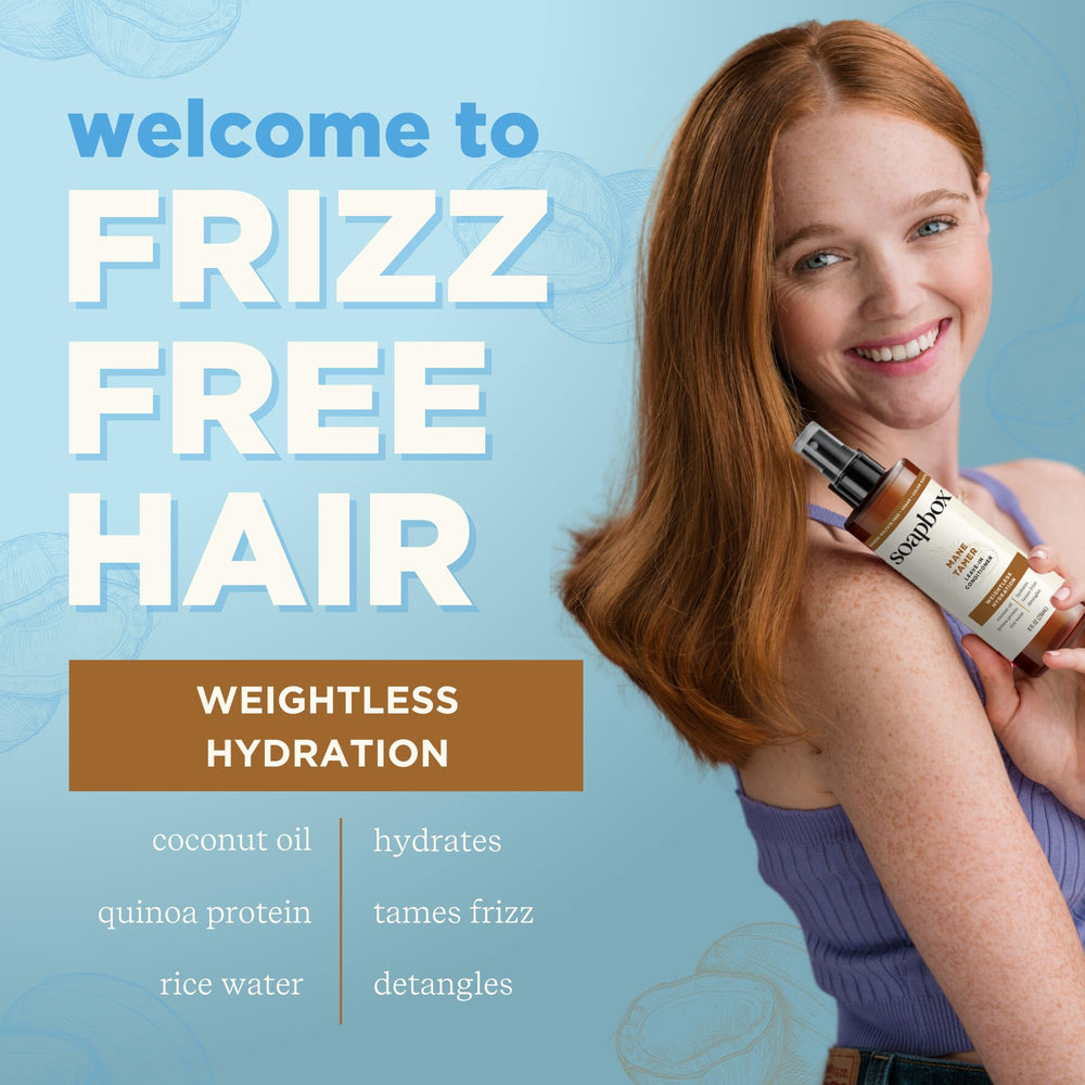 Soapbox Mane Tamer hair presentation with smooth, healthy-looking strands.