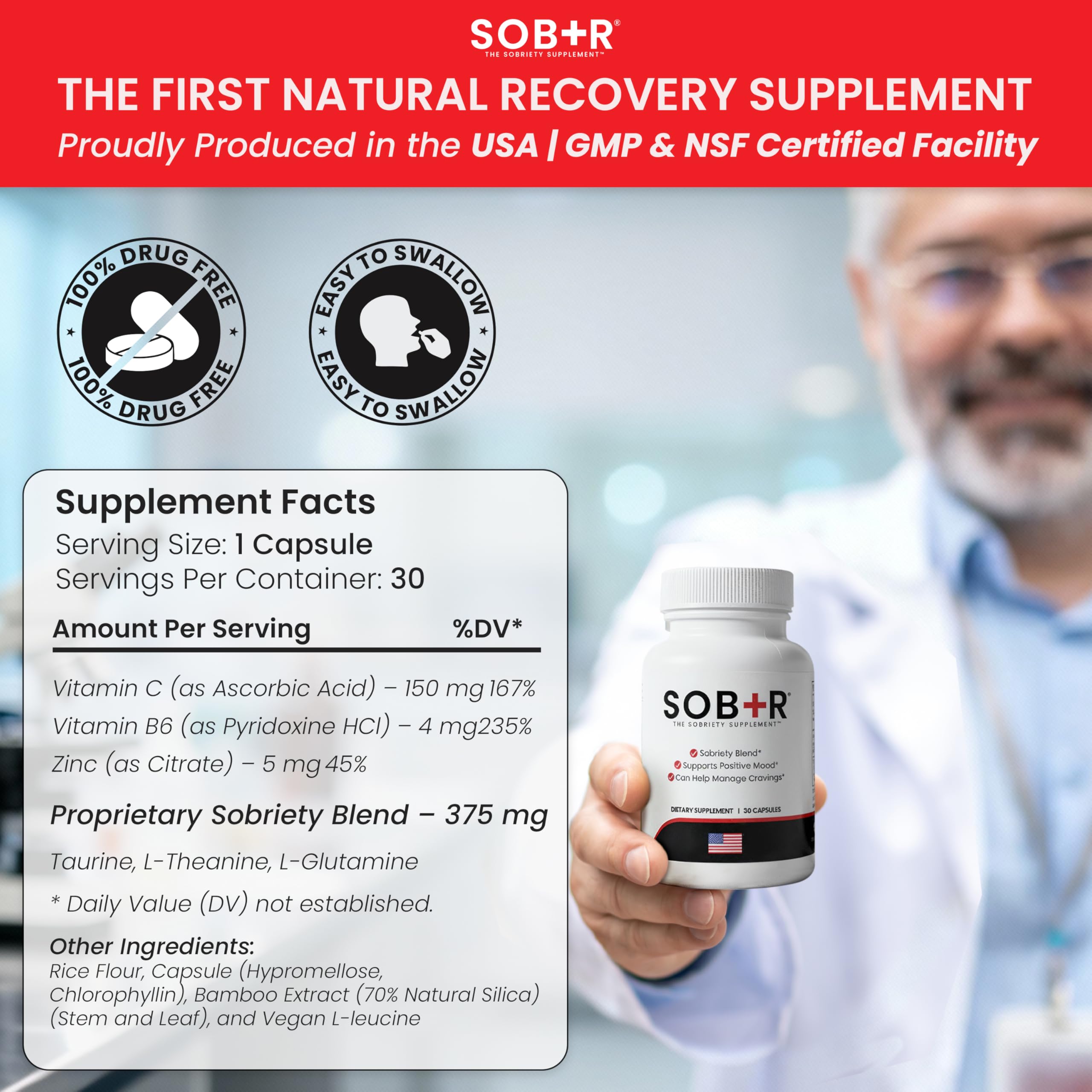 SOB+R capsules close-up showing the nutrient blend for recovery.