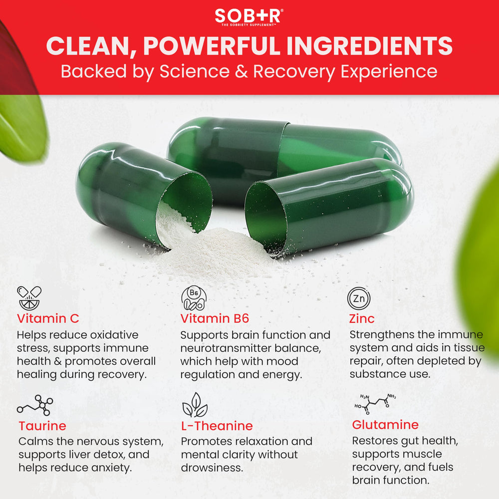 SOB+R mood-clarity pill suggests focus and emotional balance.