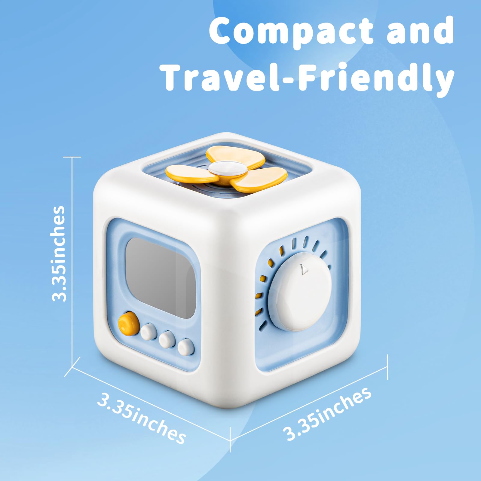 SOCBTNSO Busy Cube is compact and easy to wipe clean.