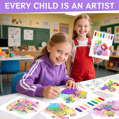 Socoler Paint with Water color palette on paper supports simple color blending