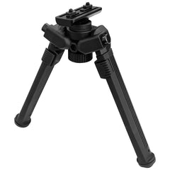 Socpuro 360° swiveling bipod side view offers stable field support on varied terrain.
