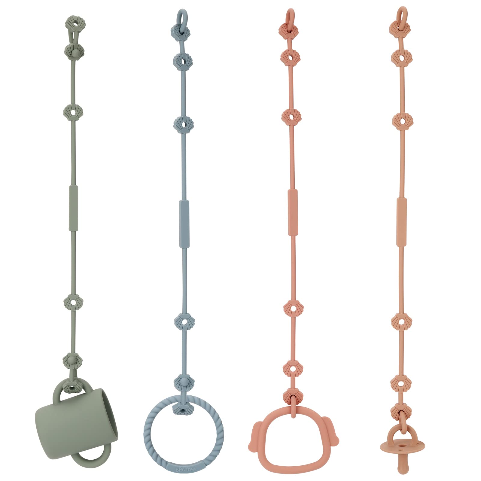 Socub pacifier clip strap set keeps essentials close and clean on the go.