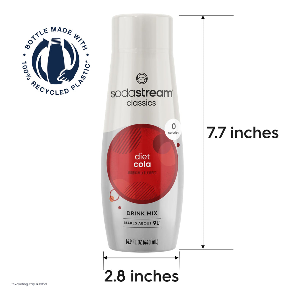 SodaStream Diet Cola pour action shows quick, easy carbonation after mix-in.