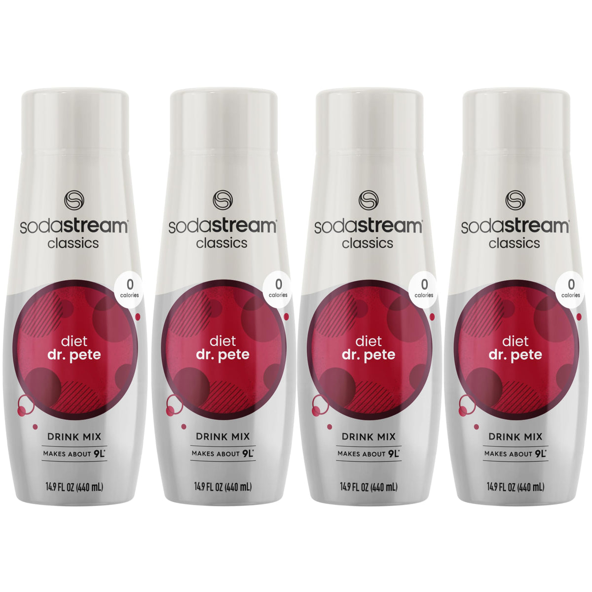 SodaStream Diet Dr Pete bottle on shelf showing zero-calorie flavor for home fizz