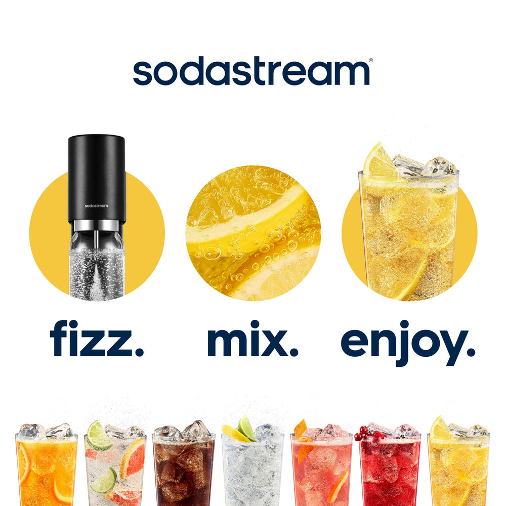 Compact 440ml bottle stored in fridge door, easy to grab for a sparkling pick-me-up.