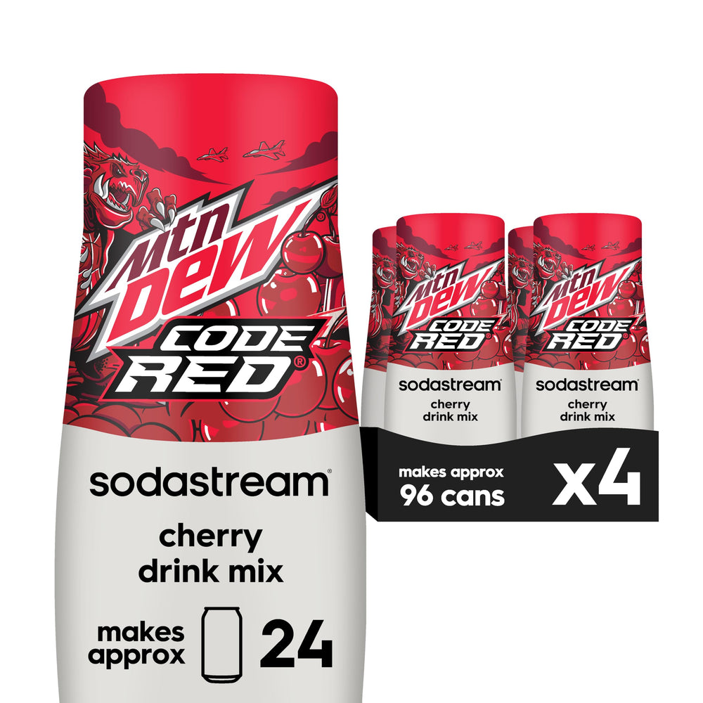 SodaStream MTN Dew Code Red drink mix 440ml pack for home fizzing and flavor