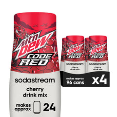 SodaStream MTN Dew Code Red drink mix 440ml pack for home fizzing and flavor