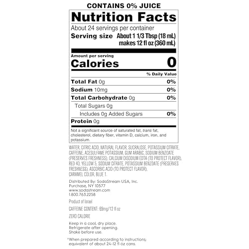 SodaStream MTN Dew Code Red Zero Sugar powder being measured for mixing