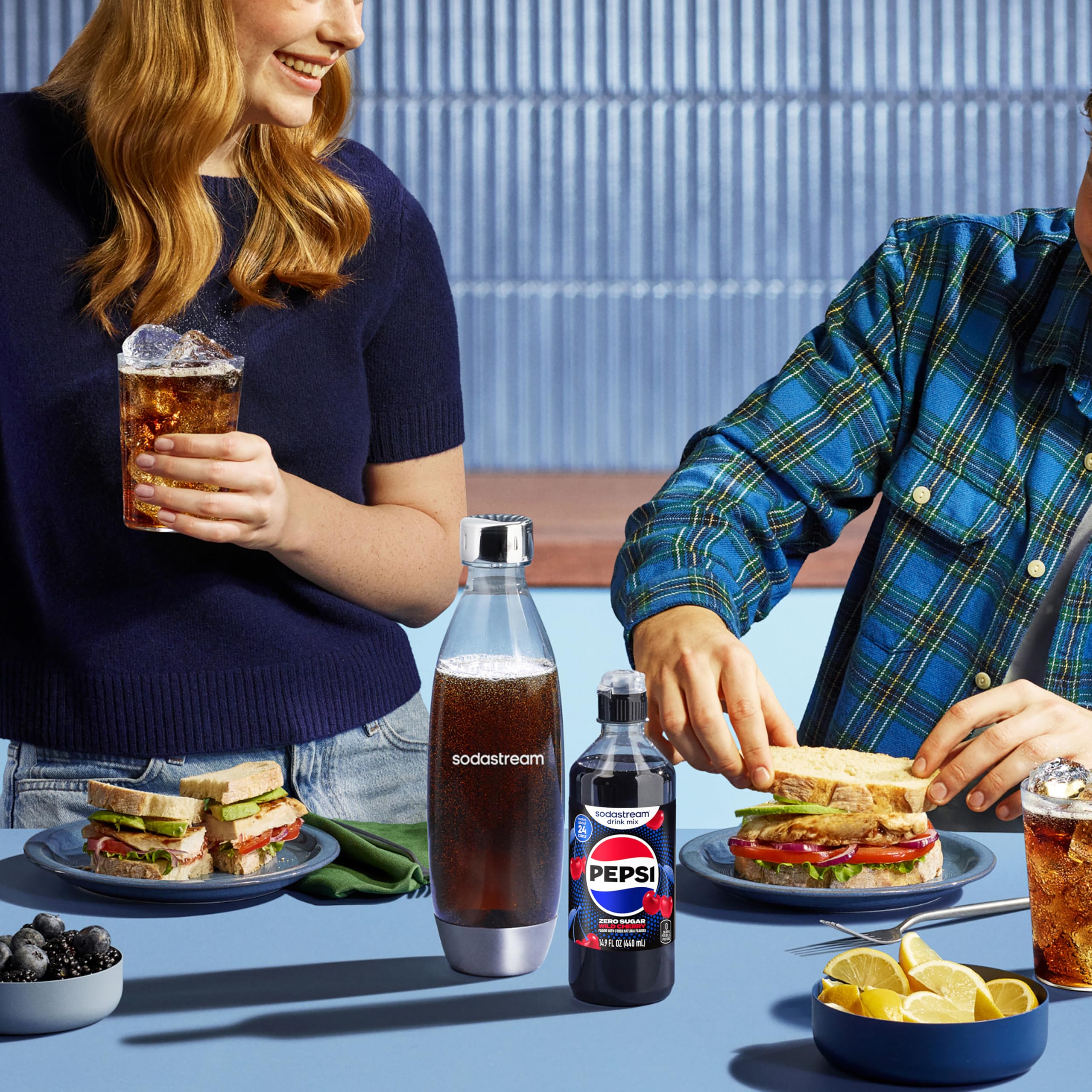 SodaStream multi-flavor fizz moment during a casual gathering.