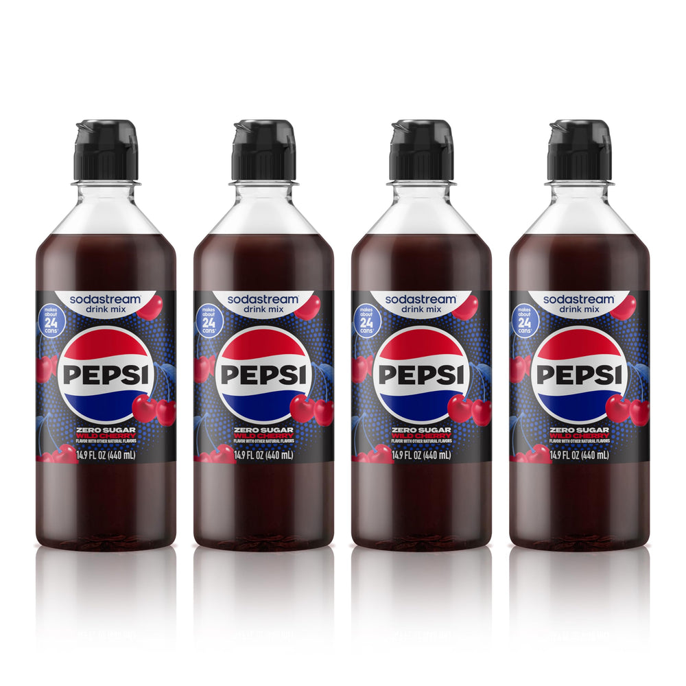Sodastream Pepsi Wild Cherry Zero Sugar bottle ready for home carbonation
