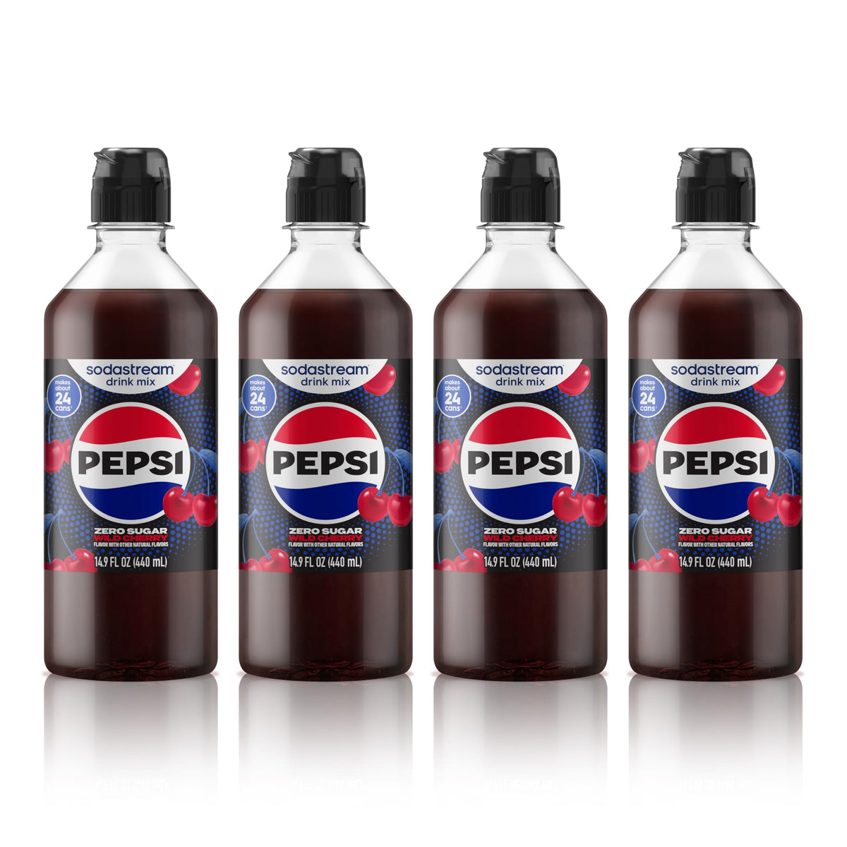 Sodastream Pepsi Wild Cherry Zero Sugar bottle ready for home carbonation