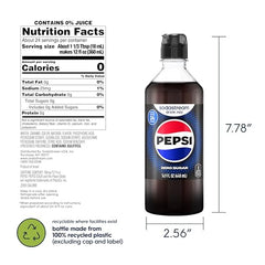 SodaStream Pepsi Zero Sugar new pour bottle side view showing sleek design for home use