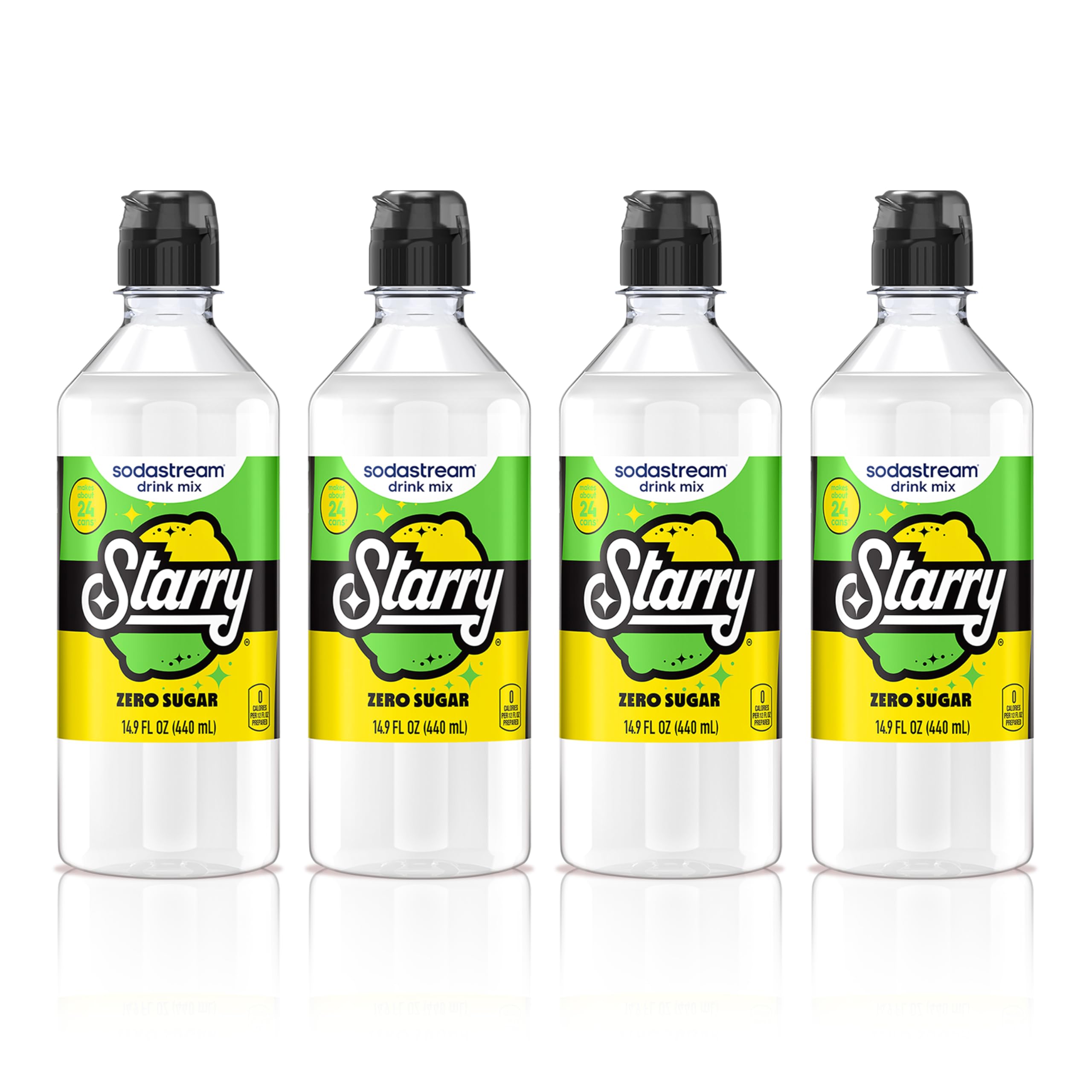 Sodastream Starry Zero four-bottle pack ready for at‑home fizz