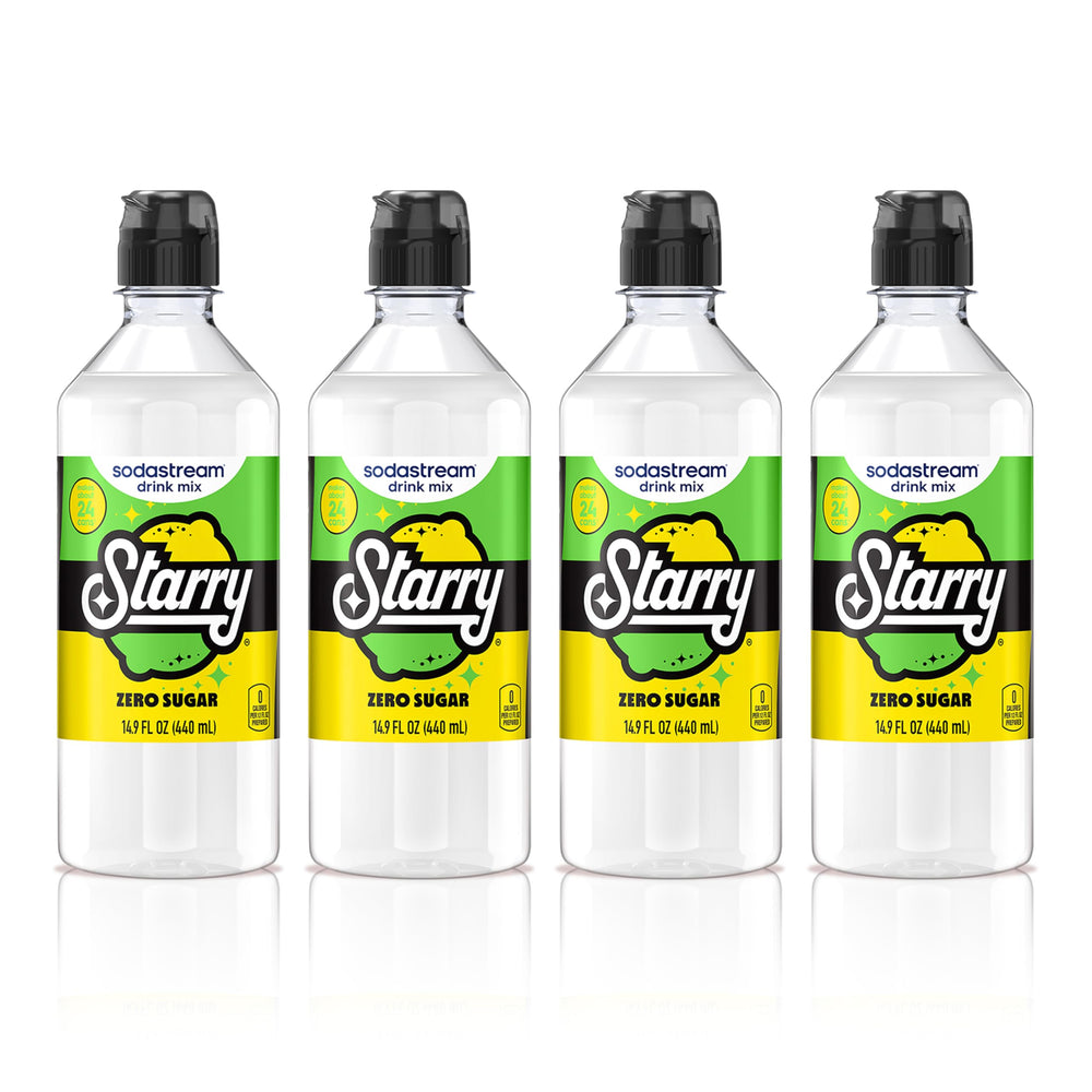 Sodastream Starry Zero four-bottle pack ready for at‑home fizz