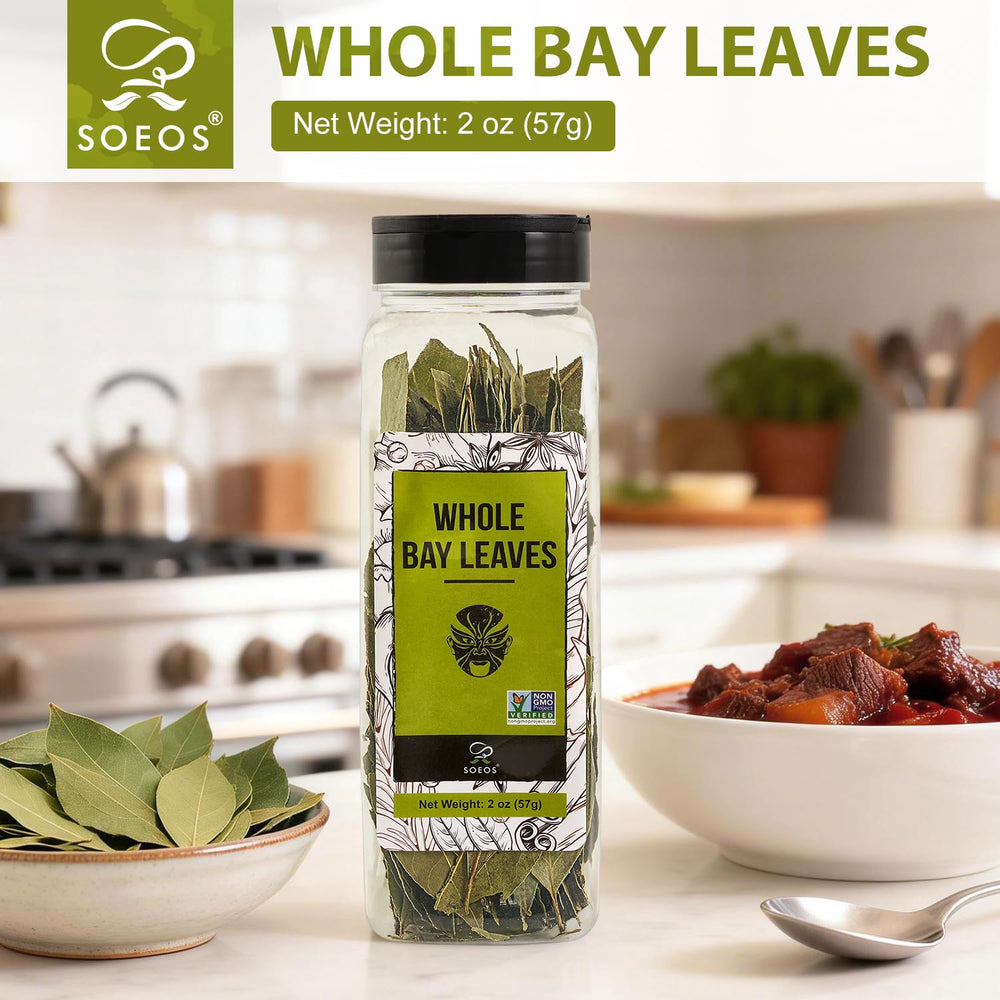 Soeos Bay Leaves stored in a cool place to maintain freshness.