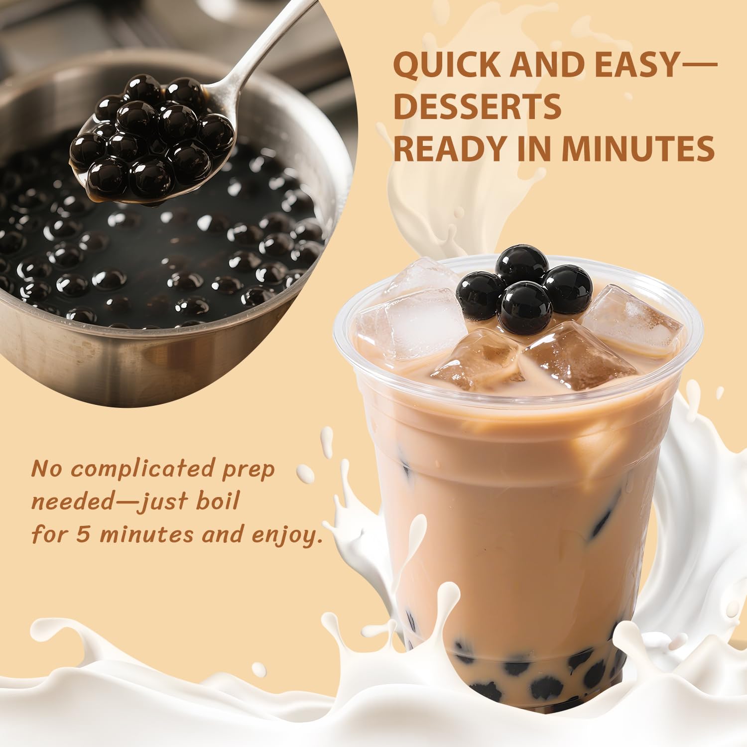 Soeos Boba Pearls in fruit tea add texture and flavor balance.