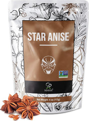 Soeos Chinese star anise pods, whole and ready to flavor soups and braises.