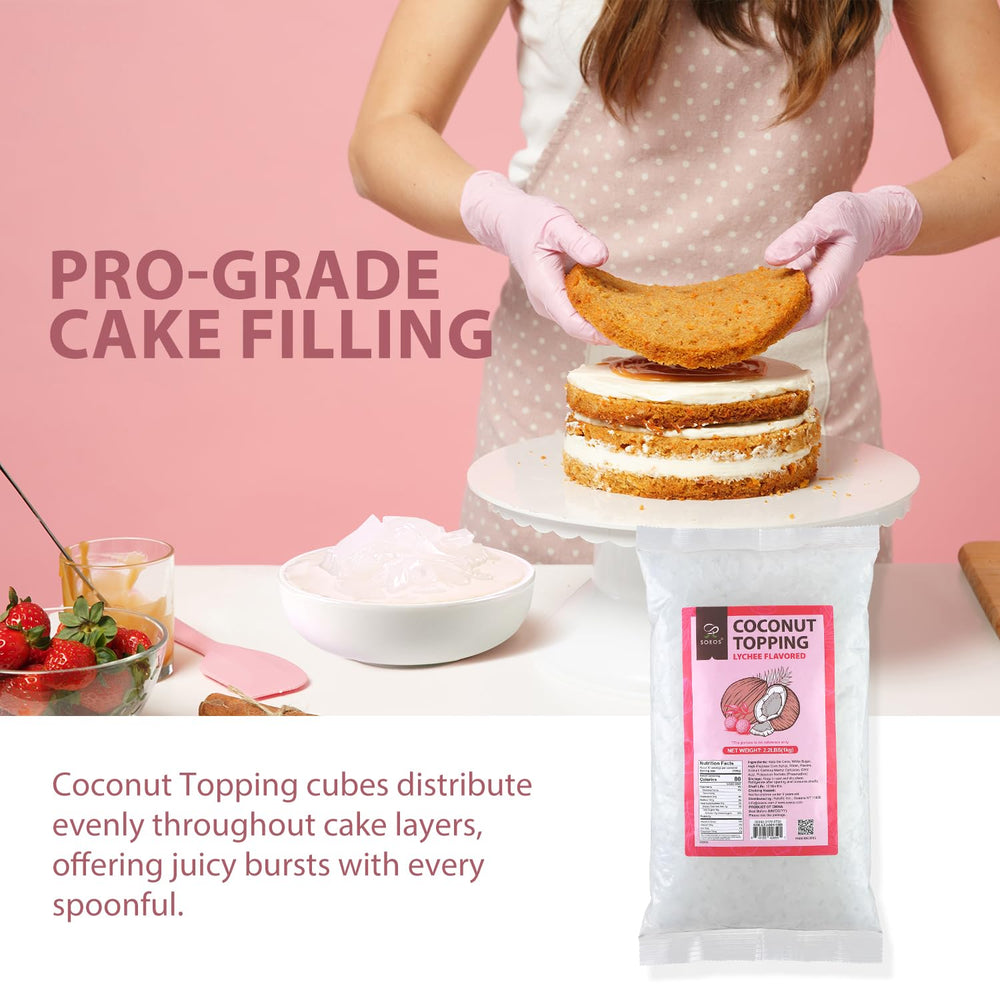 Soeos Lychee Coconut Jelly Strips aroma enhances beverages