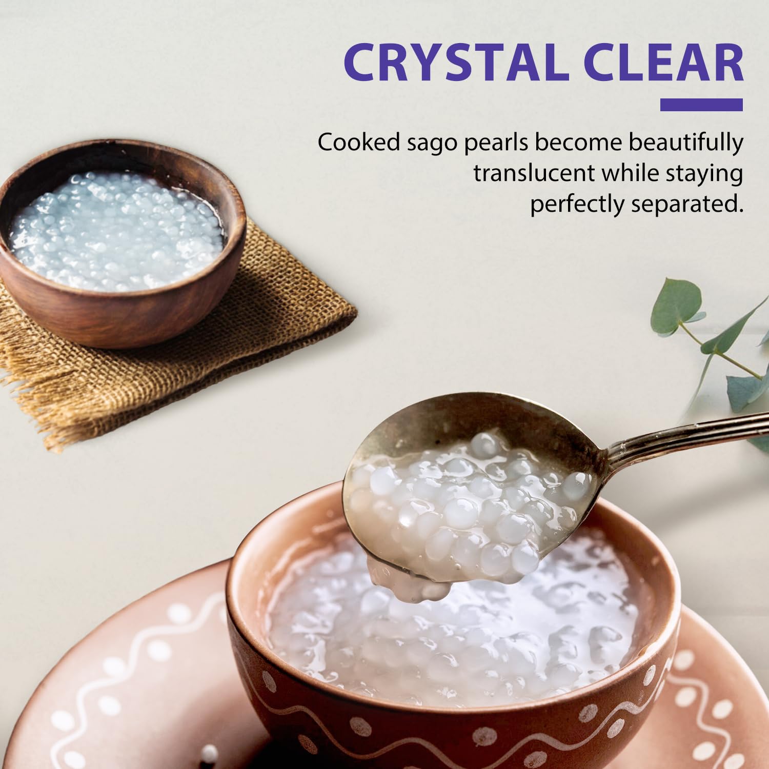 Soeos Sago Pearls as ice cream toppings add texture and sweetness.