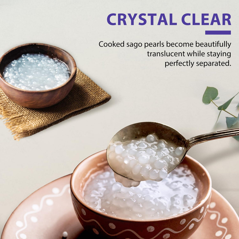 Soeos Sago Pearls as ice cream toppings add texture and sweetness.