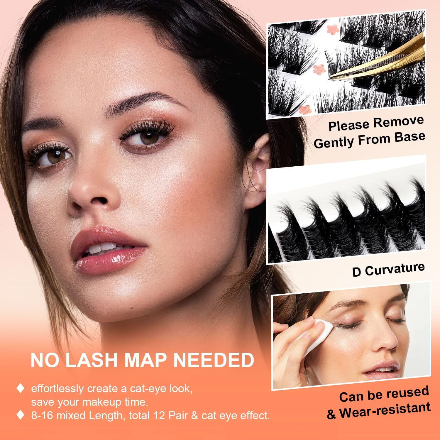 SOFENIDA Lash Clusters hand-application friendly for DIY lash lovers.