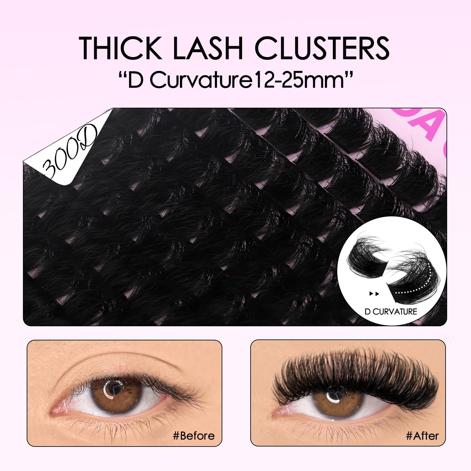 SOFENIDA Lash Clusters 12-25mm length variety creates ultra-long volume
