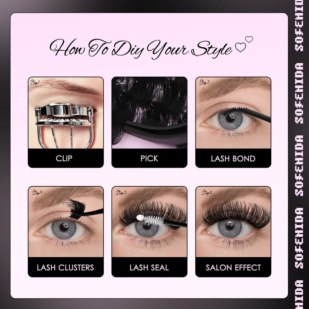 SOFENIDA DIY-friendly clusters for at-home lash styling