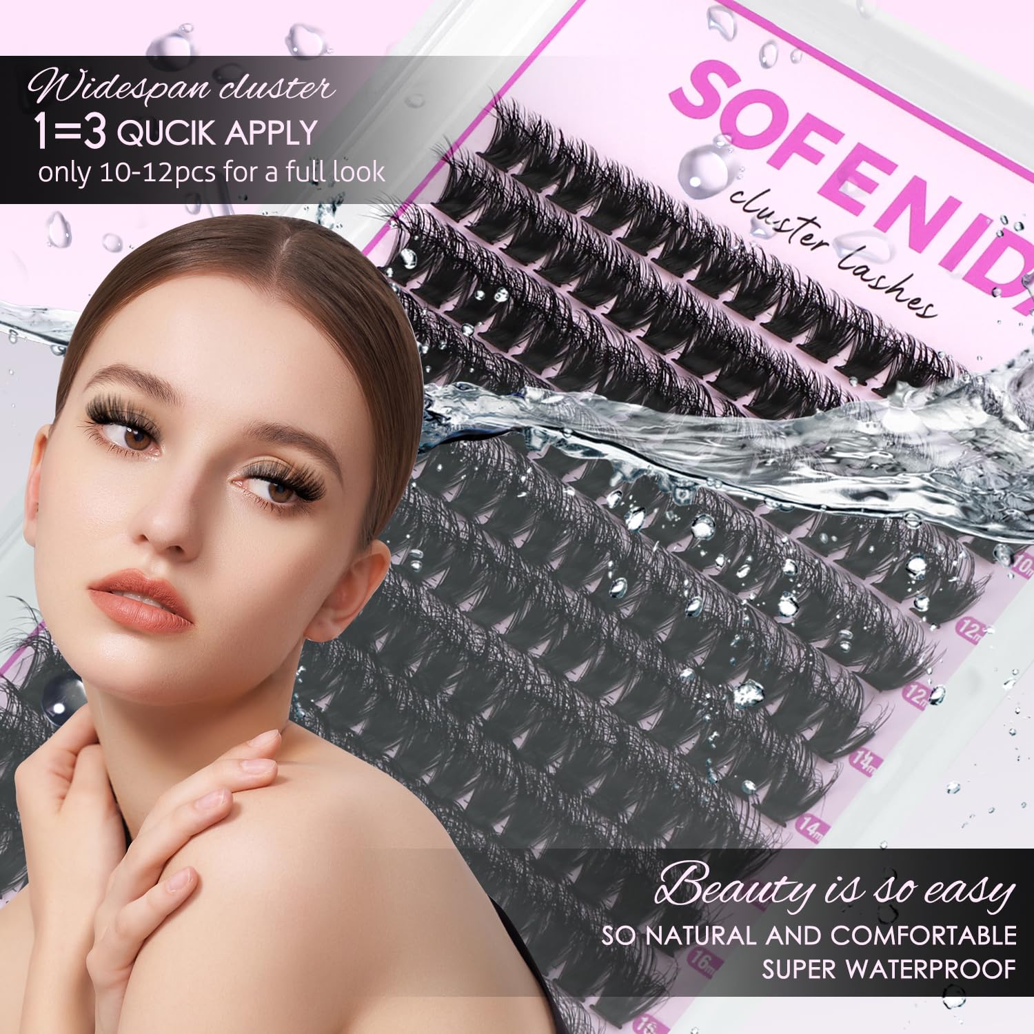 SOFENIDA lash clusters kit soft plant-fibre materials feel lightweight