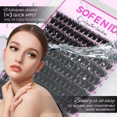 SOFENIDA thick cluster lashes plant-fiber matte material for lightweight comfort.