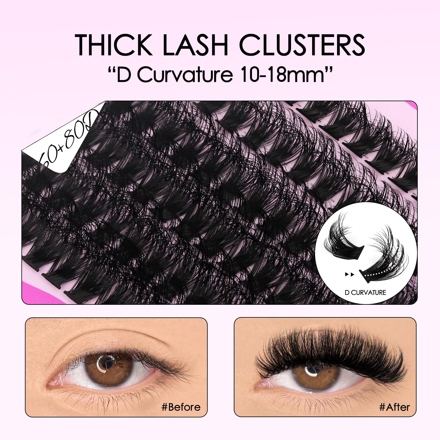 SOFENIDA volume lash clusters 10-18mm for bold, buildable at-home lashes.