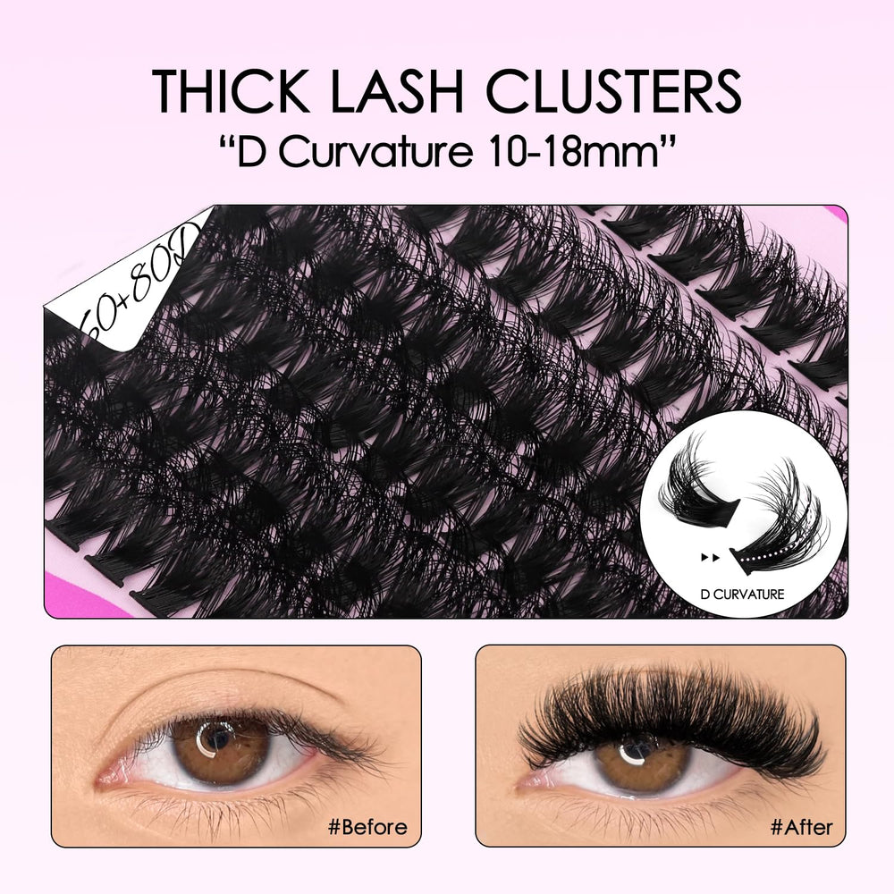 SOFENIDA volume lash clusters 10-18mm for bold, buildable at-home lashes.