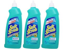 Soft Scrub Gel Cleanser with Bleach bottle pour demonstrates easy dispensing for quick cleanup tasks.