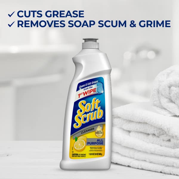 Soft Scrub Lemon Cleaner on kitchen sink for everyday messes.