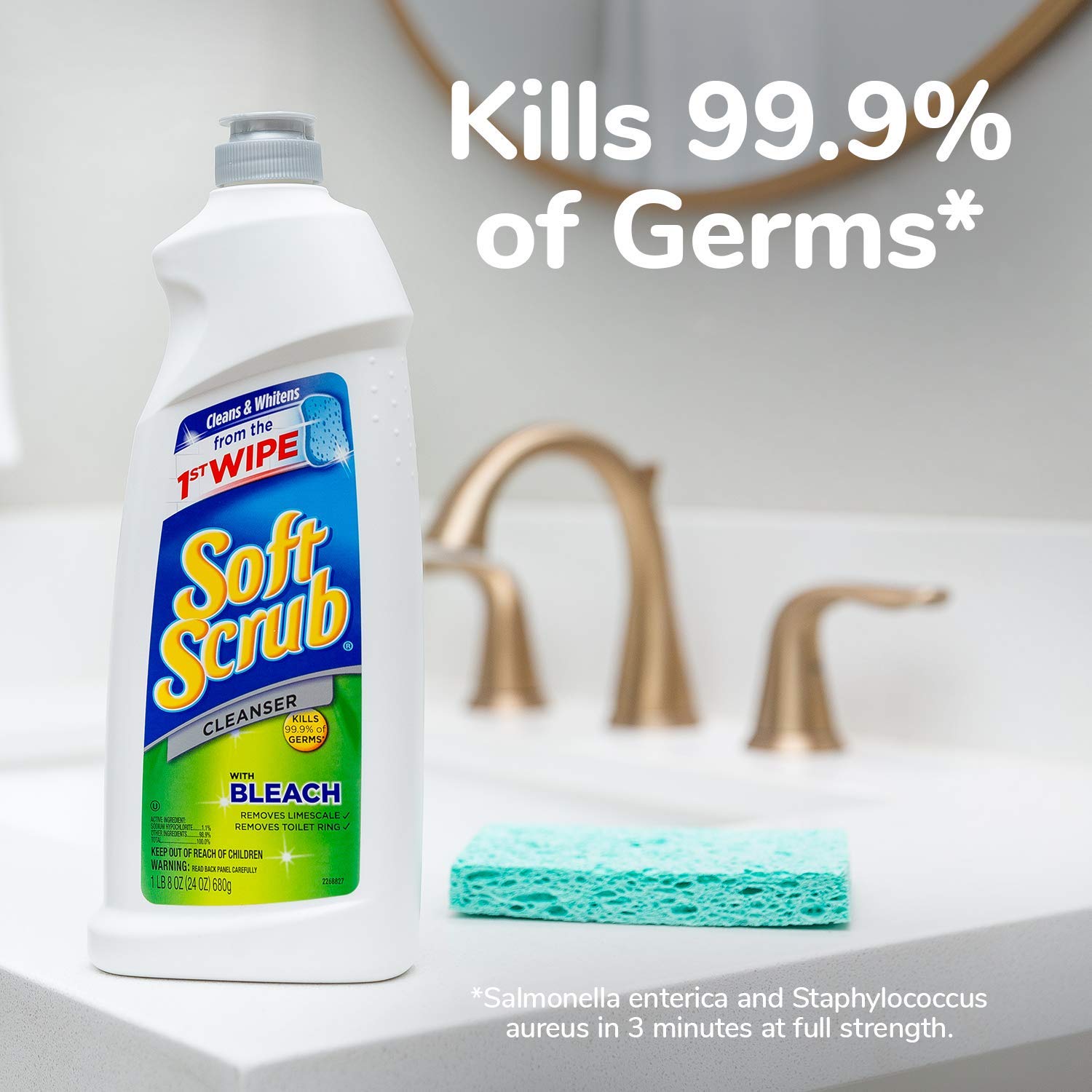 Soft Scrub six-pack bottles emphasize bulk value