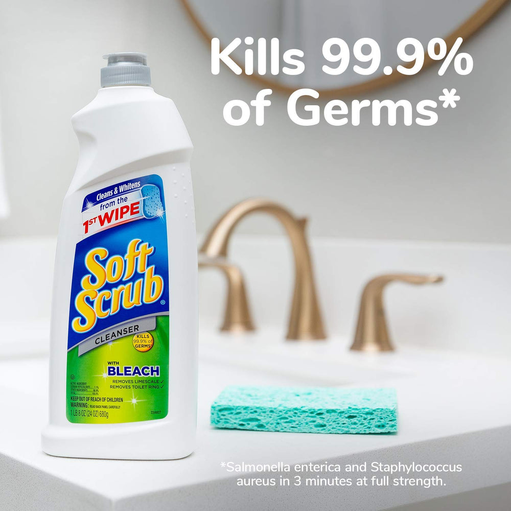 Soft Scrub six-pack bottles emphasize bulk value