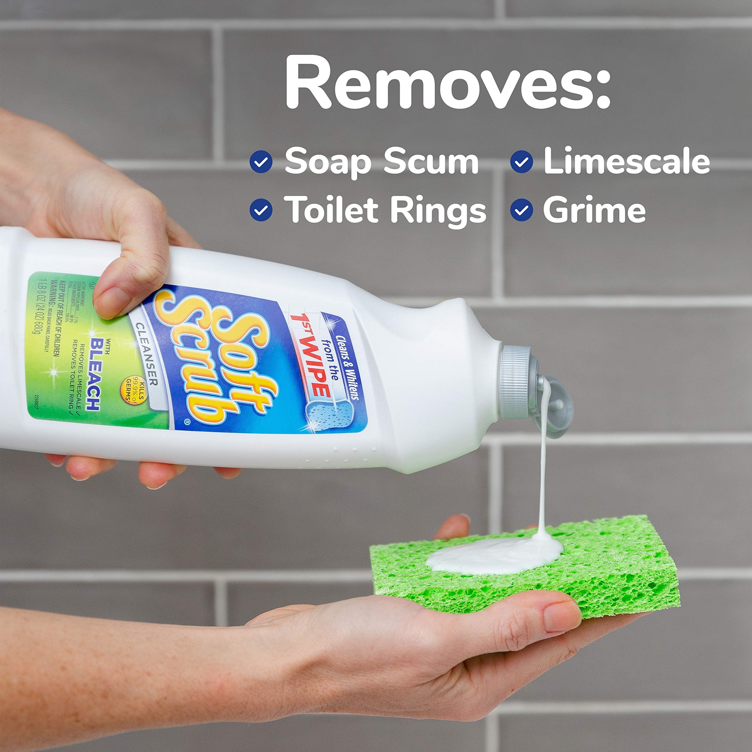 Soft Scrub tubs showing ring-free surface after cleaning