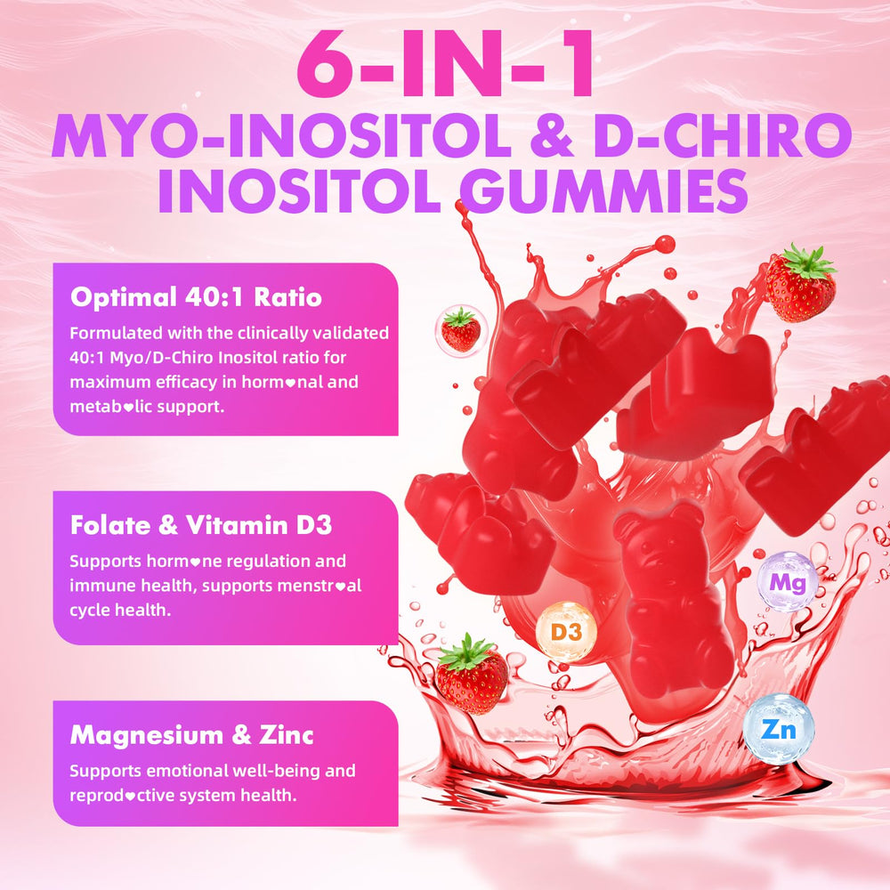 Softbear 40:1 ratio label shows Myo-Inositol to D-Chiro balance