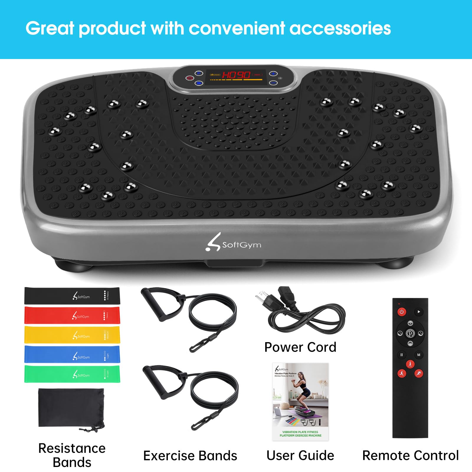 SoftGym vibration plate sturdy ABS housing reduces noise