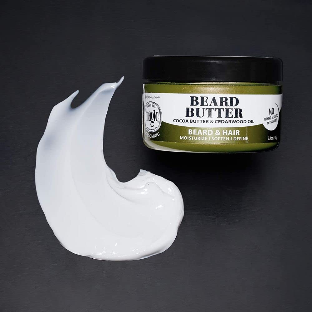 SoftSheen Magic Beard Butter in-hand application ready to groom.