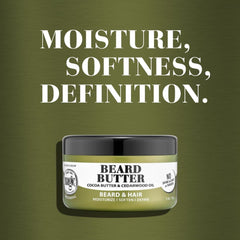 SoftSheen Magic Beard Butter texture swatch demonstrates smoothing on skin.