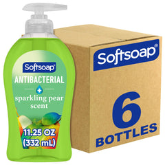 Softsoap Sparkling Pear bundle display with six bottles for easy refills