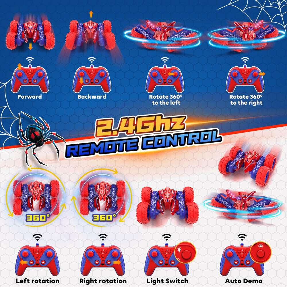 SOGAWEBB Spider RC car all-terrain tires for solid grip on surfaces