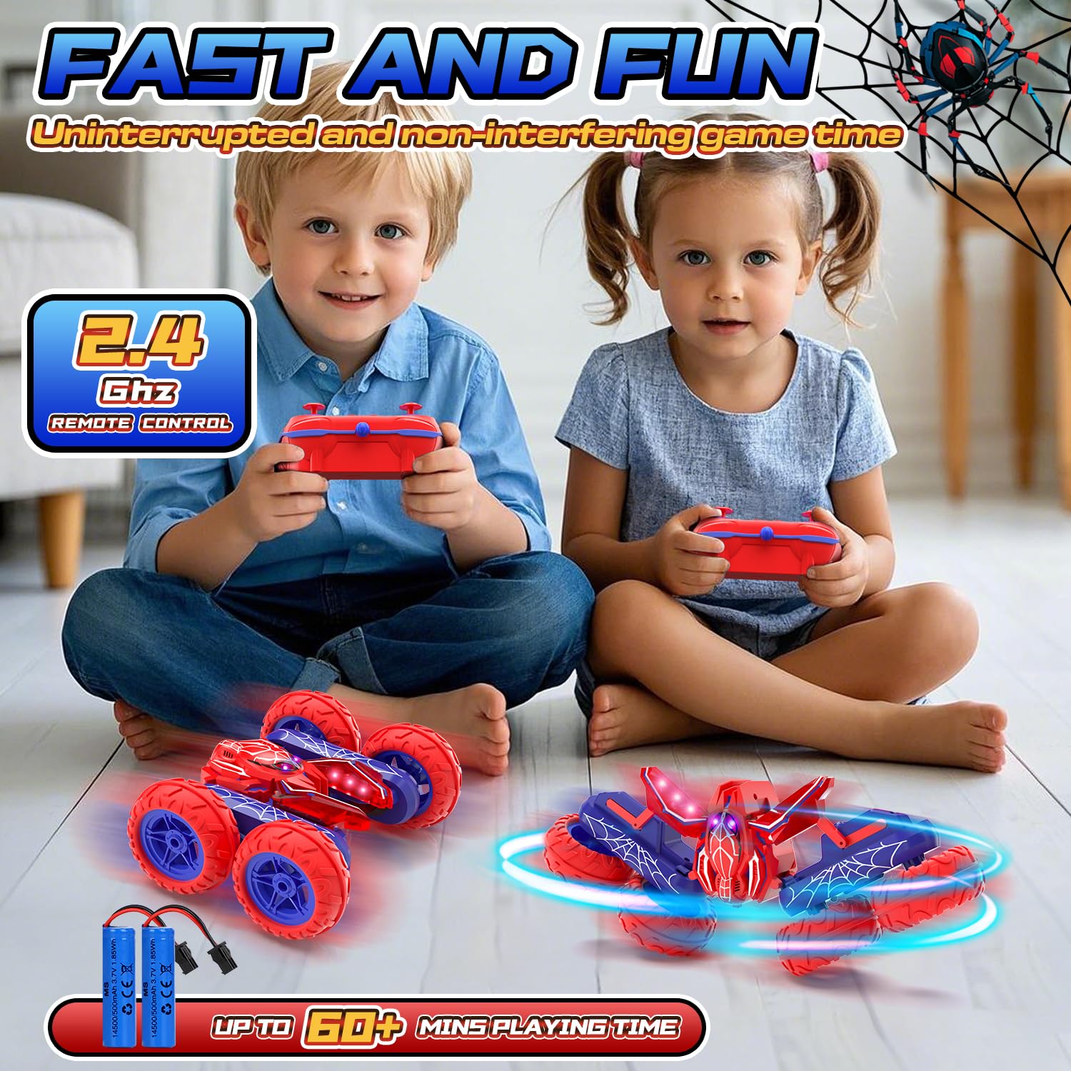SOGAWEBB Spider RC car remote control illustrating precise handling