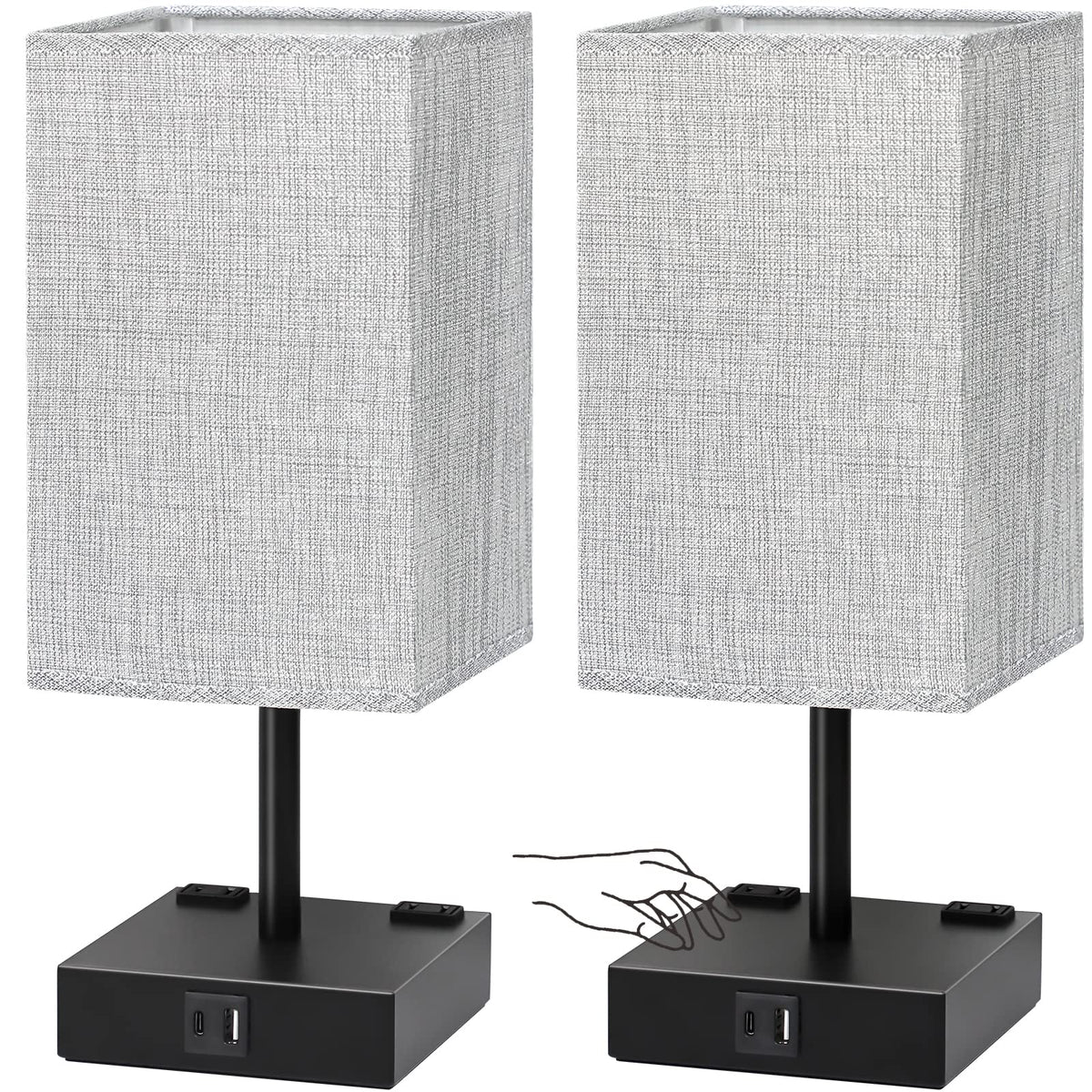 Soilsiu bedside lamp base with black metal finish delivers steady, soothing light.