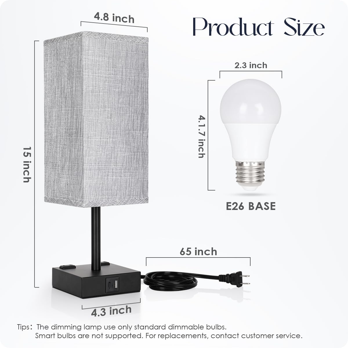 Soilsiu bedside lamp with 3-way dimming provides adjustable levels for tasks.