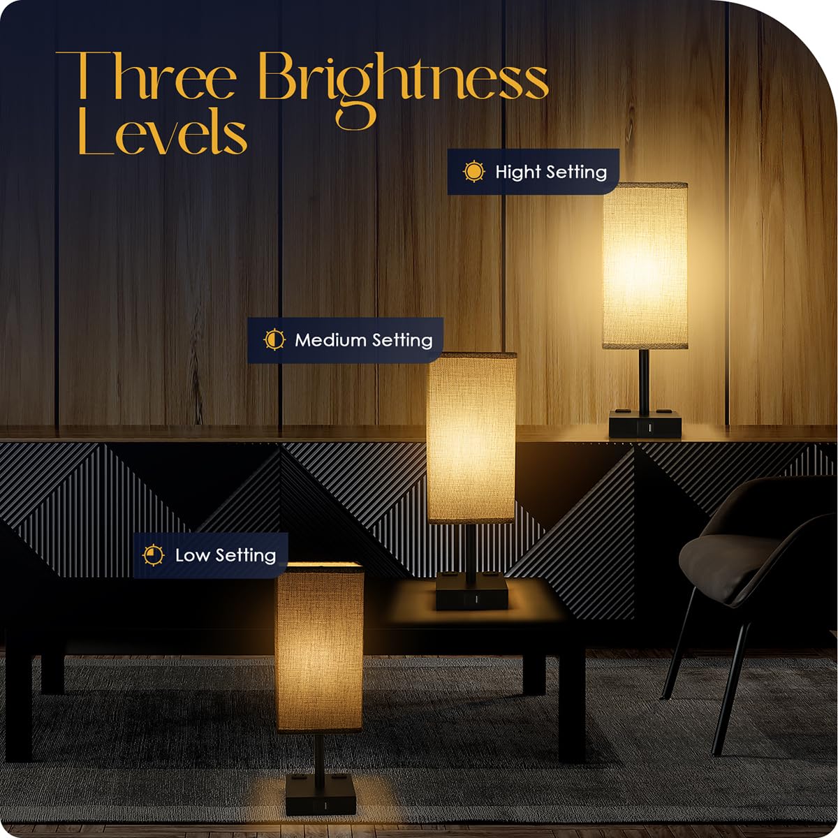 Soilsiu lamp featuring USB-C and USB-A ports for charging.