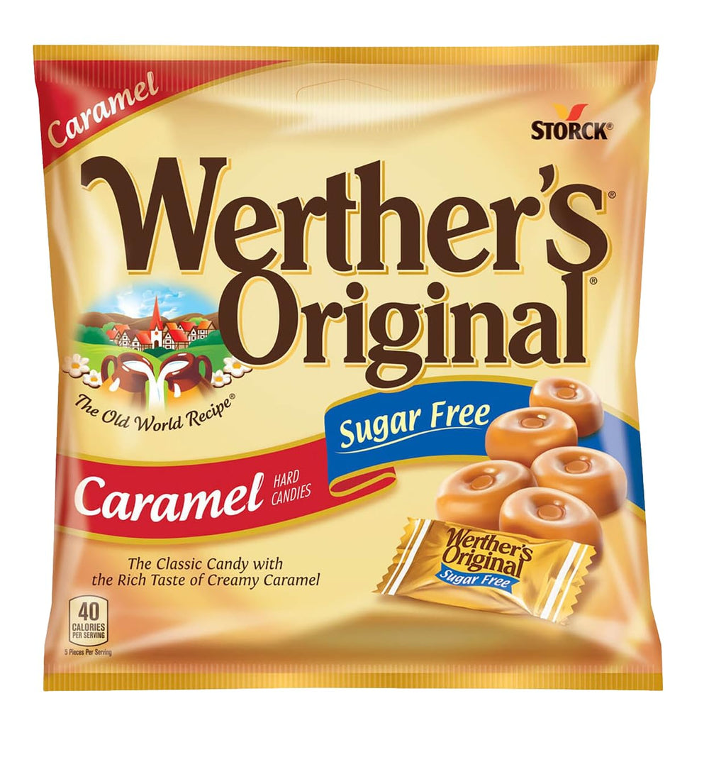 Soko Smiles Werther's sugar-free chocolate candy close-up shows creamy texture